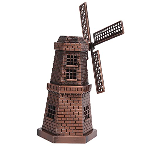 Dutch Windmill Model, Metal Windmill Model Vintage Mini Windmill Ornament Holland Windmill Statue For Home Office Desktop Decor #TOP6