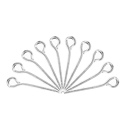 Meccanixity 200Pcs Silver Iron Eye Pins 16Mm 21 Gauge/0.7Mm Eye Pins For Jewelry Making Findings Diy Craft Necklaces Bracelets Earrings Head Pins #TOP19