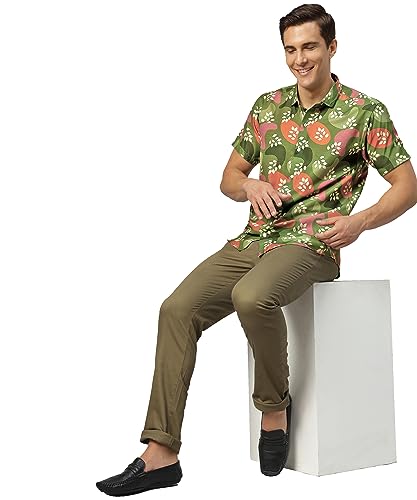 Image of Venisa Men's Cotton Blended Printed Casual Shirt