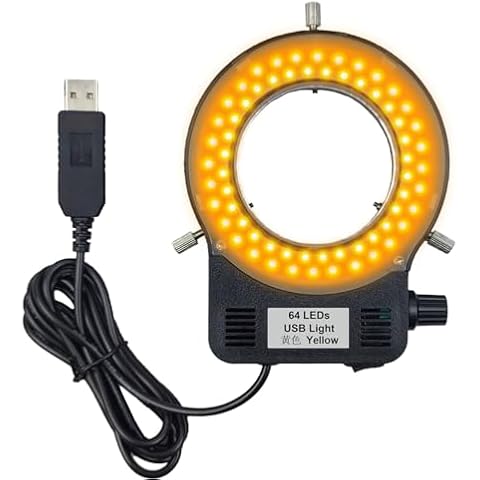 Upwtkim Adjustable Yellow LED Microscope Ring Light Cover