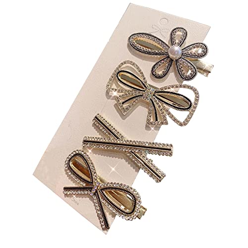 Pinces à Cheveux, Mode perle Épingles à Cheveux, Strass Barrette Acrylique, Accessoires Cheveux pour Femmes et Filles, Anniversaire Cadeaux, Coiffures Outils (Strass) Cover