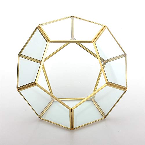 NCYP Handmade Gold Brass Geometric Pentagon Ball Shape Terrarium