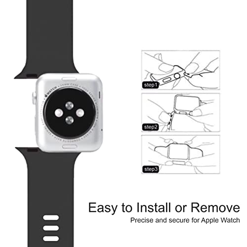 Image of TECHONTO New Designed Silicone Watch Strap Compatible with Apple Watches (42-44 & 45mm), Soft Silicone & Premium Buckle, Wristband for iWatch Series 7 /6 /5 /4 /3 /2 /1 /SE
