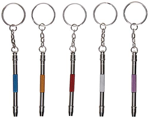 Mini Glasses Screwdriver Keychain Set (5 Pack) 5-in-1 Function Screwdriver Eyeglass Repair Kit