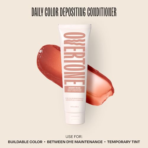 Image of OVERTONE Color Depositing Daily Conditioner, Semi Permenant, Desert Rose | Refresh Color & Prevent Fading, Hydrating, Vegan & Cruelty-Free, All Hair Types, Contains Shea Butter & Coconut Oil