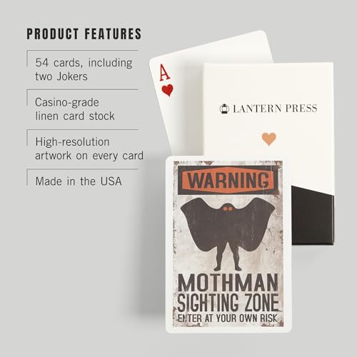 Baraja de Cartas Póker Lantern Press Mothman 52 Cartas miniatura 3