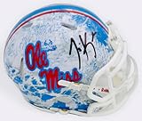 LANE KIFFIN SIGNED OLE MISS L/E MINI HELMET AUTOGRAPH BECKETT AUTHENTICATION K47
