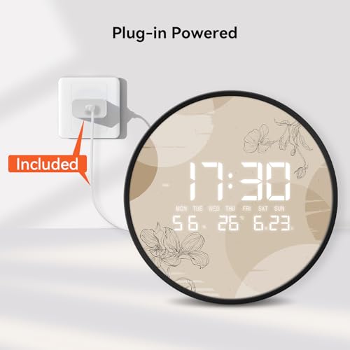 Digital LED Wall Clock for Home & Office, Bohemian, 12'' - Image 4