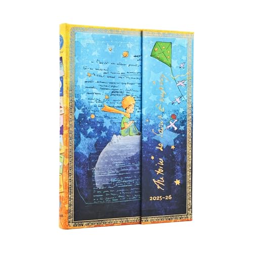 Paperblanks | 2026 Saint-Exupéry, El principito | Colección Manuscritos Bellos | 13 Meses | Midi | Apaisado | Con Solapa | 160 Pg | 100 GSM