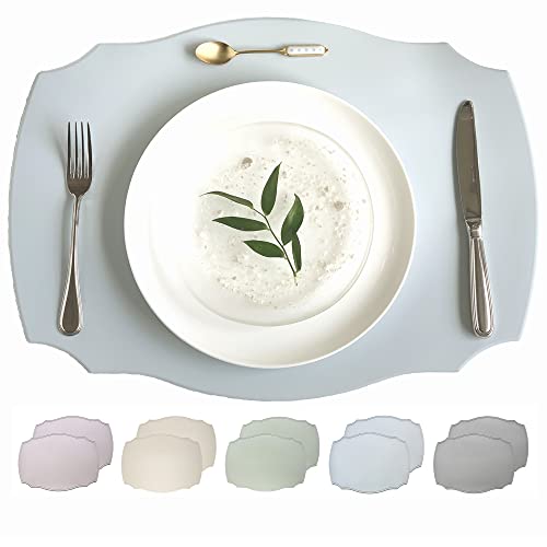 Rommy & Co. Premium Silicone Placemats, Set of 2 (Misty Blue)