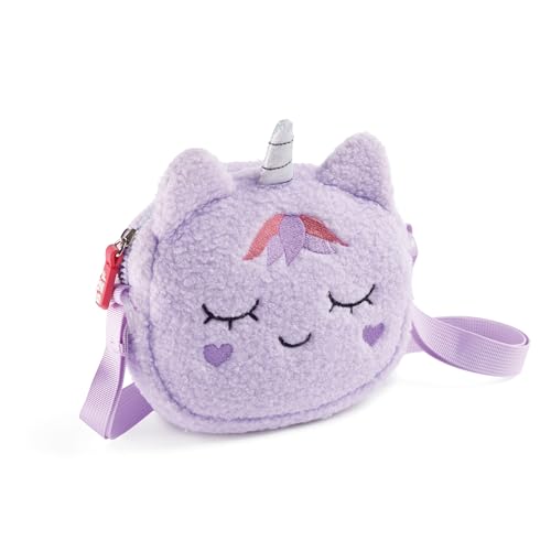 Back2Fun - Bolsito infantil, Correa ajustable, Material tacto suave con efecto borreguito, Bolso Bandolera 175 x 160 x 35 mm, Diseño cómodo, divertido y encantador para el uso diario