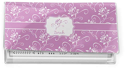 RNK Shops Personalized Lotus Flowers Vinyl Checkbook Cover