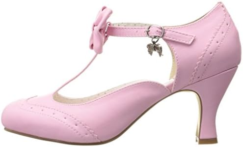Pin Up Couture Women's Flap11/pnpu Dress Pump, Pink Faux Leather, 7 M US | Image 7
