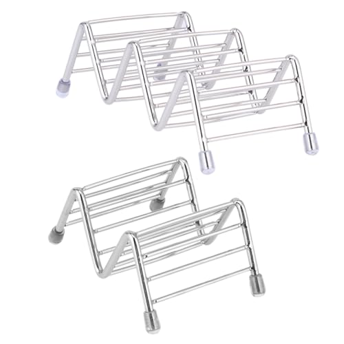NAMOARLY Stainless Steel Taco Stands Set 2 Piece Mexican Taco Holder Racks for Dining Easy to Clean