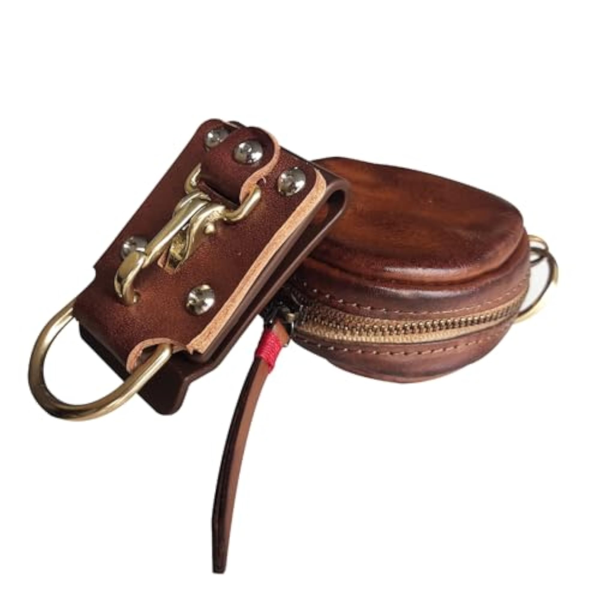 Leather Mini Vintage Purse Key Bag, Brown