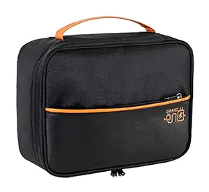 House of Quirk Electronics Travel Organizer, Single Layer Cable Organizer Bag Watreproof Electronics Accessories Storage Bag for Cord, Charger, Phone, Power Bank, Hard Drive (Black)