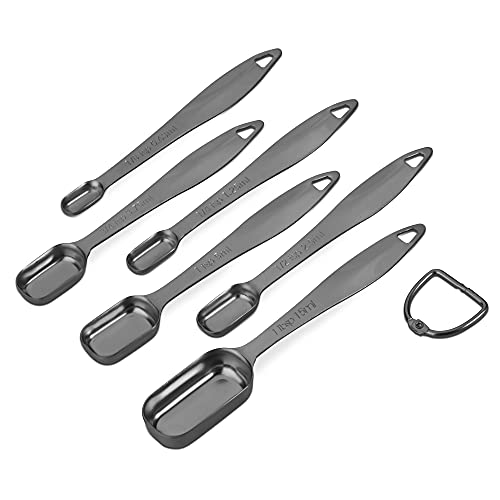 Image of 6-Piece 18 /8 Stainless Steel Measuring Spoons Set, Dark Gray