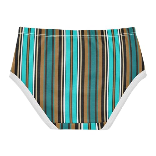 Joisal Cotton Toddler Girls Underwear Chic Vintage Stripes Turquoise Little Girl Panties Designer Kids Undies Briefs 2t2