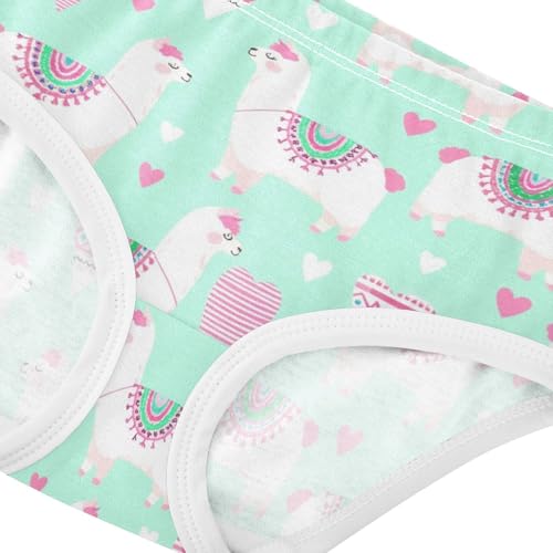 Joisal Cotton Toddler Girls Underwear Cute White Camel Green Panties Little Girl Florals Kids Undies Briefs 2t4