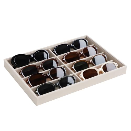 Stratalife 8-Grid Velvet Sunglasses Organizer Tray