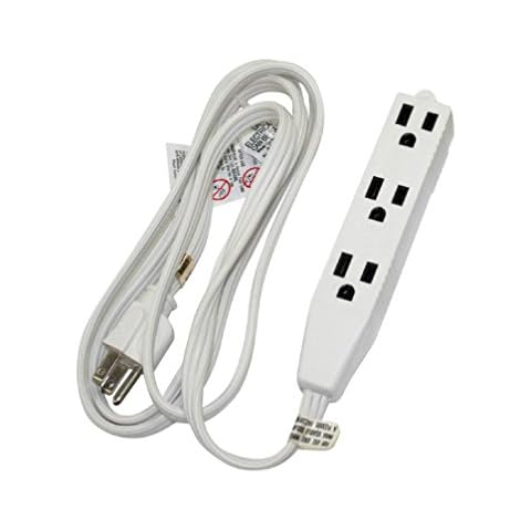 POWTECH 3 Outlet Grounded Heavy Duty Indoor Extention Cord 3 Feet Long, 13A-125V 1625W, 3 Conducter Polarized PT-3916-03W … Cover