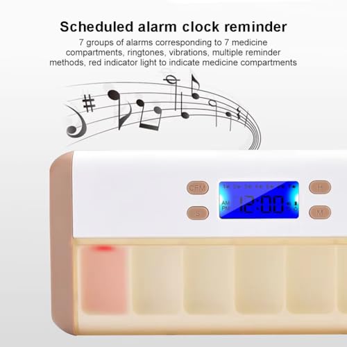Estuche de almacenamiento y organizador de pastillas inteligente con temporizador de alerta semanal 3