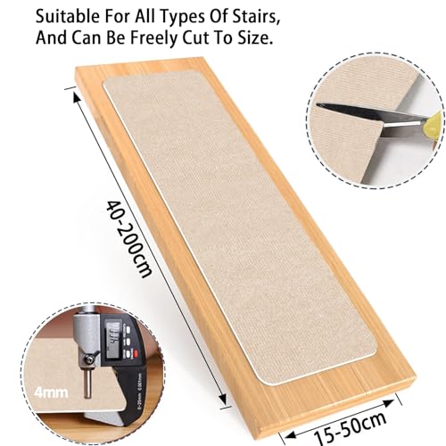 Alfombras de escalera antideslizantes de 32x66 cm con dorso TPE lavable juego de 5 piezas 3