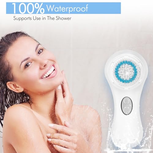 Microtree Electric Facial Cleansing Brush, Sonic Vibrating Rechargeable Face Scrubber Exfoliator, 2 Speeds for Gentle Clean, Face Brushes for Cleansing, Waterproof Face Wash Brush - Thumbnail 5