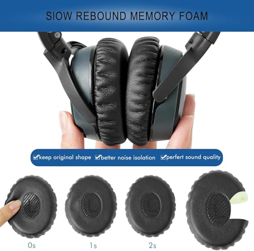 Image of Ear Pads Replacement for Bose On-Ear 2 Headphones, GVOEARS Ear Cushion Pad for Bose OE2 / OE2i / SoundTrue /SoundLink OE Wireless Headphones, Durable & Longer Lasting (Black Pad) | OE2i / SoundTrue On-Ear /SoundLink On-Ear Headset, Durable & Longer Lasting (Black)