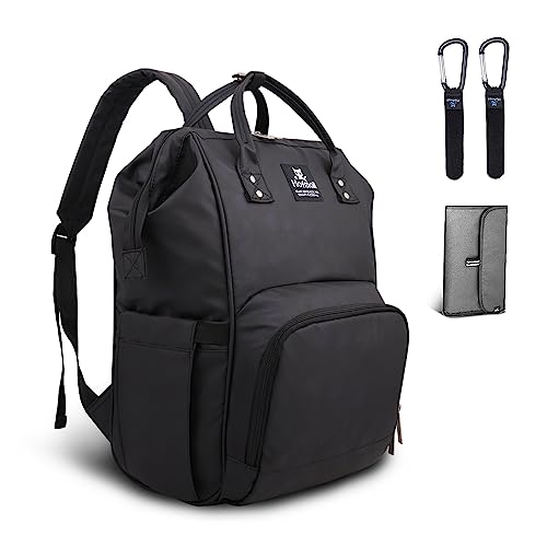 Hafmall Wickeltasche Rucksack mit Wickelunterlage und Kinderwagen Haken,...
