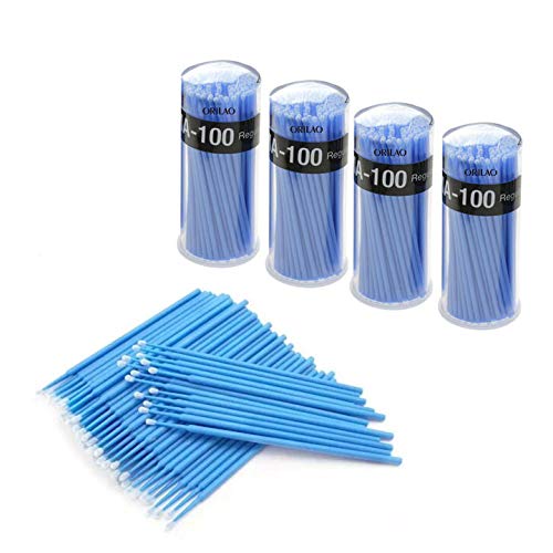 ORILAO400 PCS/Pack Disposable Micro Applicator Brush Microbrushes Mutipurpose Regular(2.5mm) Blue