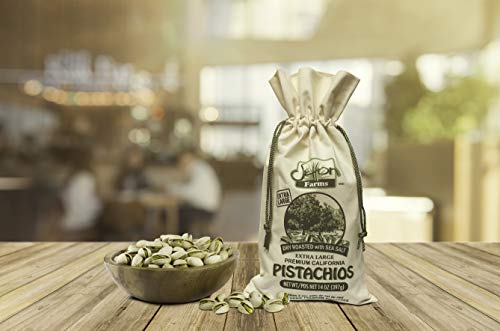 Setton Farms Premium California Pistachios Dry Roasted with Sea Salt Burlap Large Gift Bag| 14 Ounce