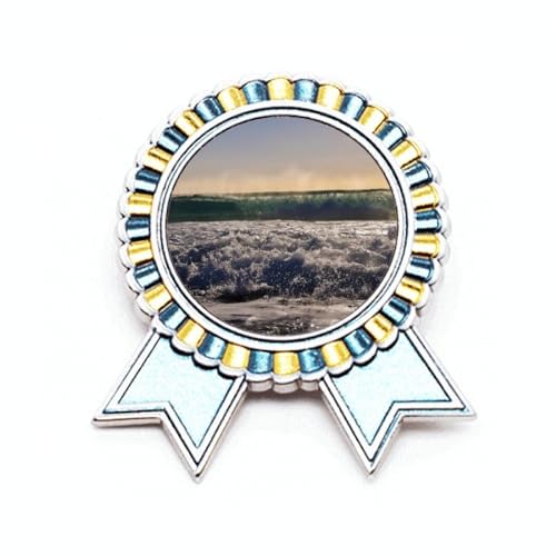 Broche soleil et vague d'eau en métal taille M pour médaille de lauréat