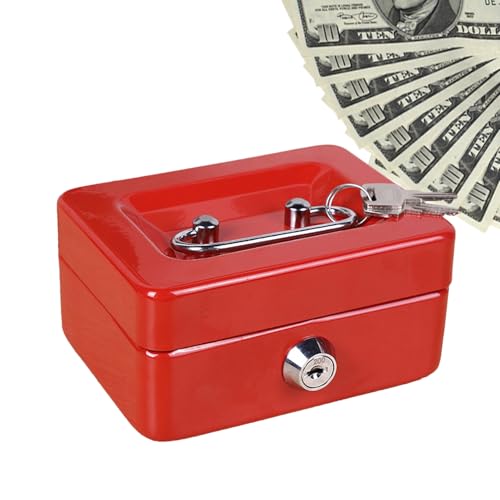 de caudales para pequeñas empresas, de caudales con candado – Ligera para cambio suelto – Mini de almacenamiento de dinero, cajas de dinero con cerradura y cajas de seguridad