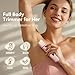 Bikini Trimmer for Women, 2025 New 2 in 1 Painless Electric Body Shaver, IPX7 Waterproof Electric Razor for Smooth Skin with Facial,Underarm,Leg,Arm Hair Removal, Includes USB Charging Dock - Pink
