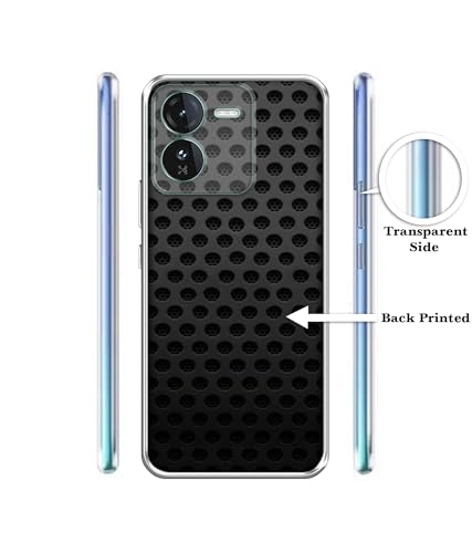 Image of Casotec Black Circle Design Printed Silicon Soft TPU Back Case Cover for iQOO Z9 5G