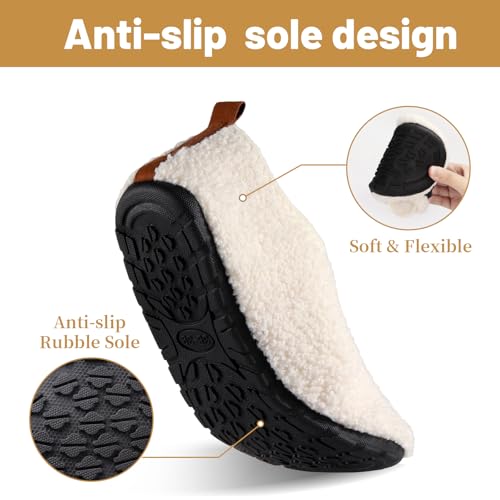 Image of Ibeauti Women Mens House Slippers Lightweight Comfy Barefoot Slipper Socks Rubber Sole House Shoes for Indoor /Outdoor Bedroom Travel