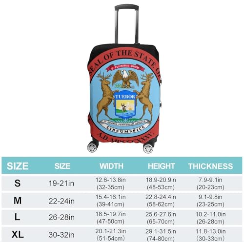 Seal of Michigan Luggage Covers Washable Travel Suitcase Cover Elastic Baggage Protector2