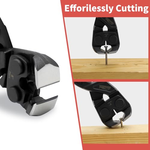 Image of 8 inch End Cutting Pliers, Heavy Duty Nail Puller Pliers, End Nippers | Carpenter Pincers, Wire Cutters End Snips for Cutting Wires or Pulling Nails, Flush Cut End Nipper Tool