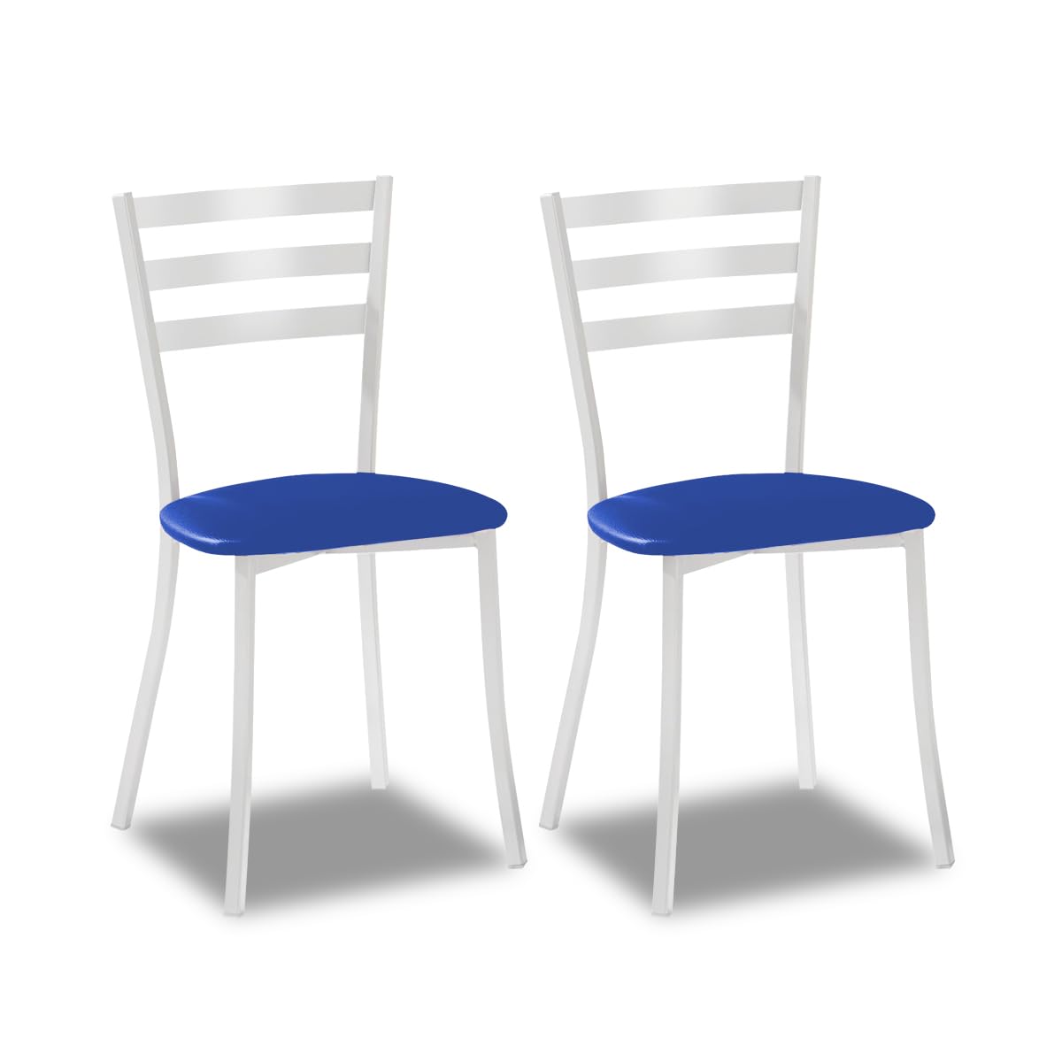 ASTIMESA SCMBLAZ Due sedie da Cucina, Metallo Similpelle Alluminio, Blu, Altura de asiento 45 CMS