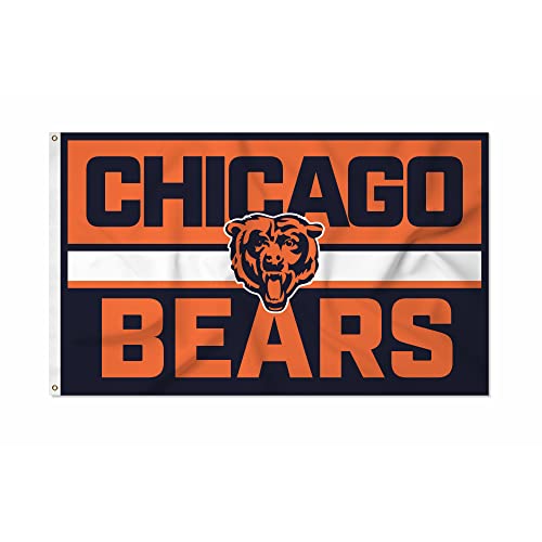 Rico Industries NFL Football Chicago Bears Bold 3 x 5 Banner Flag Single Sided - Indoor or Outdoor - Home Dcor