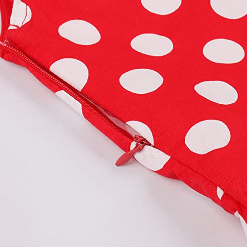 50s Dresses for Girls Vintage Polka Dot Swing Dress with Belt4