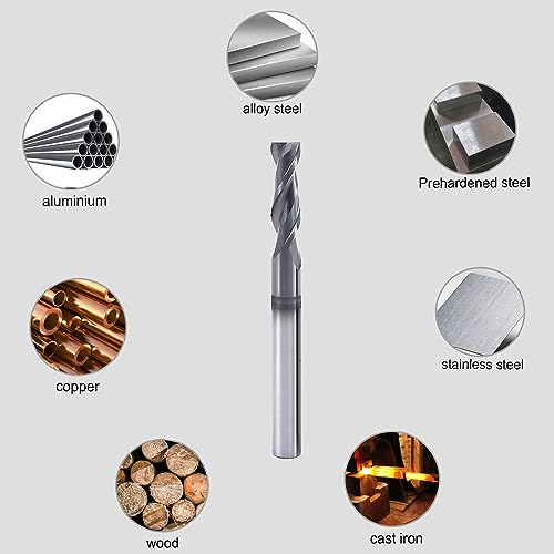 Image of ISB 1 /2'' Carbide Square End Mill, 2 Flute Micro Grain Carbide Mill Bits for Hardened Steels /Alloy Steels /Aluminum, 1 Piece