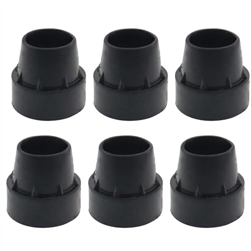 Caishun 6PCS Black Trampoline Legs Latex Cap Head Anti Slip Trampoline Feet Silent Base Tube Sleeve Fitting Suitable for 1 Inch Diameter Furniture Leg and Table Leg