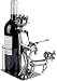 BRUBAKER Weinflaschenhalter Jäger mit Jagdhund - Flaschenhalter aus Metall - Jagd Geschenk Metallfigur mit Hund - Weingeschenk Flaschenständer mit Geschenkkarte - Farbe: Silber