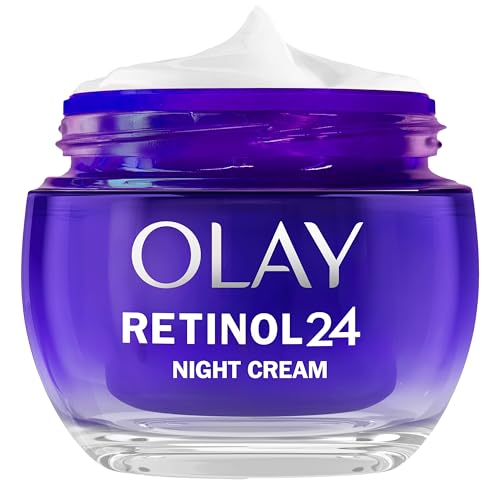 Olay Retinol 24 Night Cream Face Moisturiser - Anti-Aging Skincare with Antioxidant Vitamin E Overnight Face Cream that Smooths Renews and Hydrates 50ml