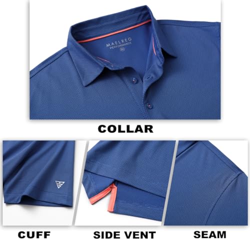 M MAELREG Golf Shirts for Men Dry fit Sports Jacquard Lightweight Performance Texture Short Sleeve Collared Polo Shirts - Image 6