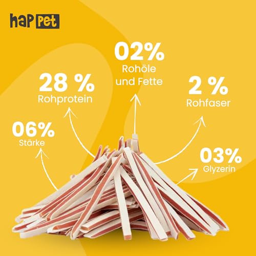 HAPPET Hundegröße - Hähnchen- Dorschsandwich 500g - natürlicher Trainingsbeiß, eiweiß- und fettarme Leckerei, gesunder Snack zur Unterstützung der Hygiene von Zähnen und Zahnfleisch bei Hunden