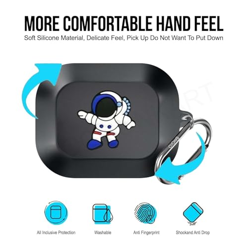 Image of Soft Silicone Case Cover Compatible for Realme Buds Air 8 (Blue Astronaut)