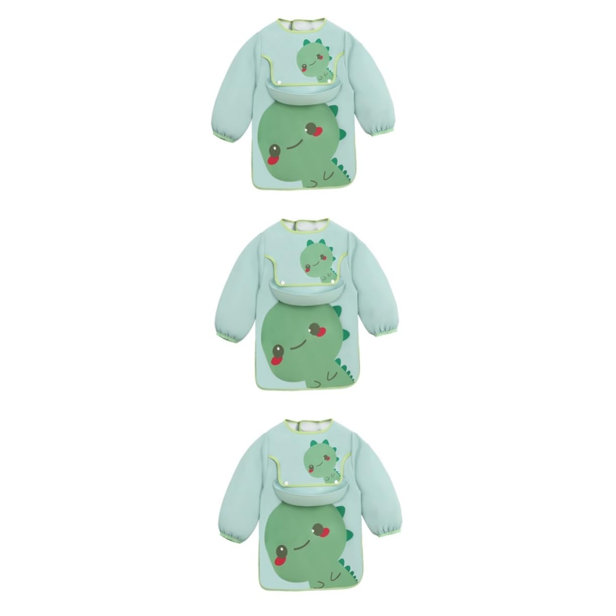 ibasenice 3piezas Babero Para Bebés Delantal De Comida Para Niño Niña Con Bolsillo Ropa De Pintura y Comida Fácil De Limpiar y Secado Rápido
